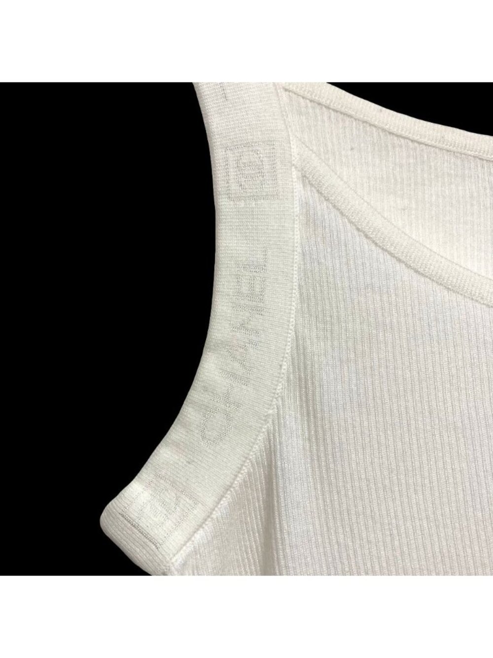 ★SOLD★ Chanel Sports CC Logo Print Ribbed Knit Tank Top Sleeveless Top White - Picture 4 of 8